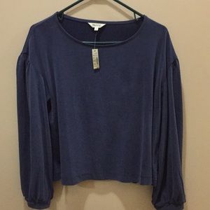 Madewell sandwashed gathered sleeve blouse